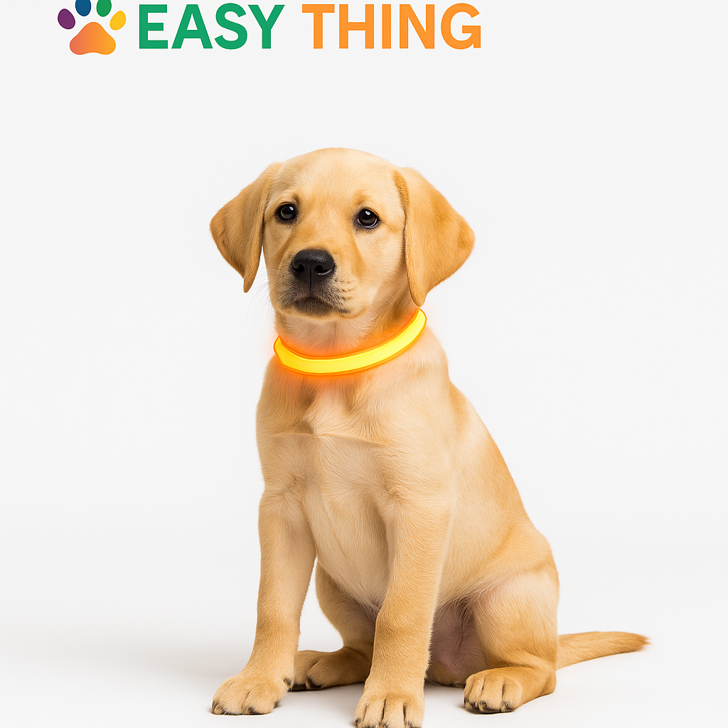 Cane con collare luminoso